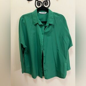 Women's Green Button Down Shirt